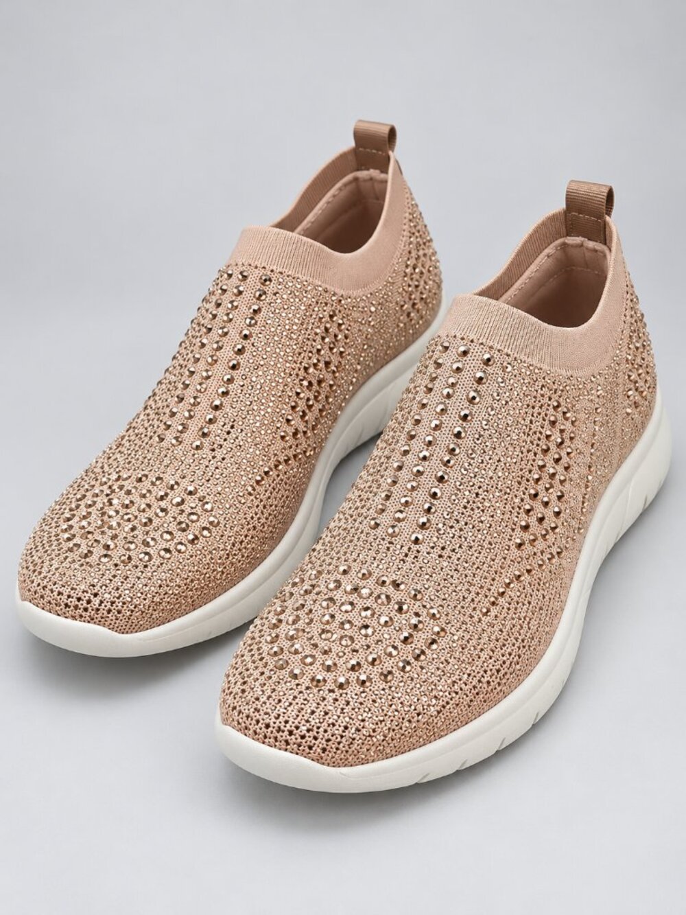 Lauren Lorraine Carin Rose Gold Rhinestone Slip On Sneakers US 9 11 NIB